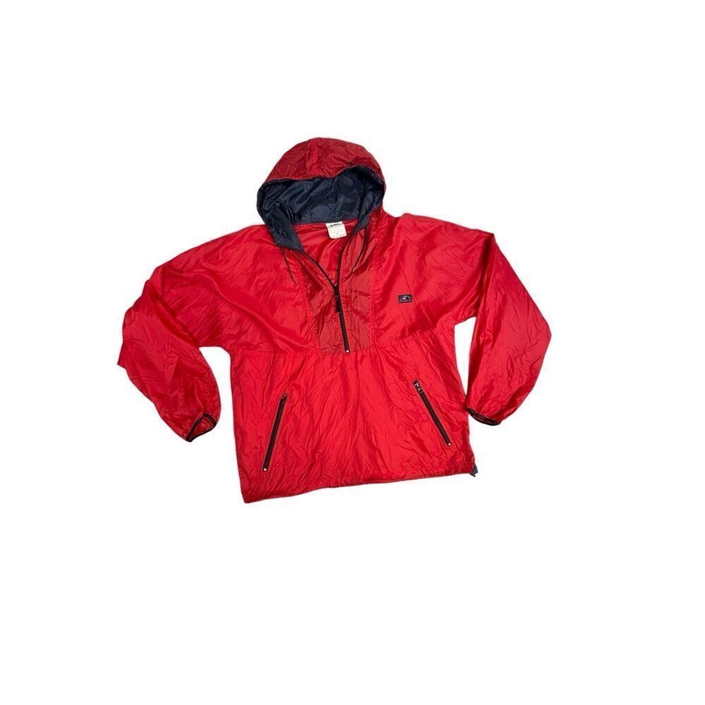 Helly Hansen Jacket Men m Red Vintage Anorak Windbreaker Pullover Hooded